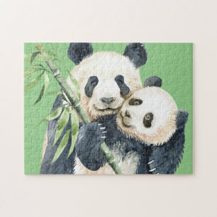 Quebra-cabeça Urso de Panda Bonito e Aquecedor de Bebê