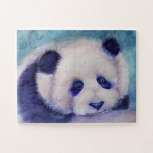 Quebra-cabeça Urso de Panda Branco e Preto (Horizontal)
