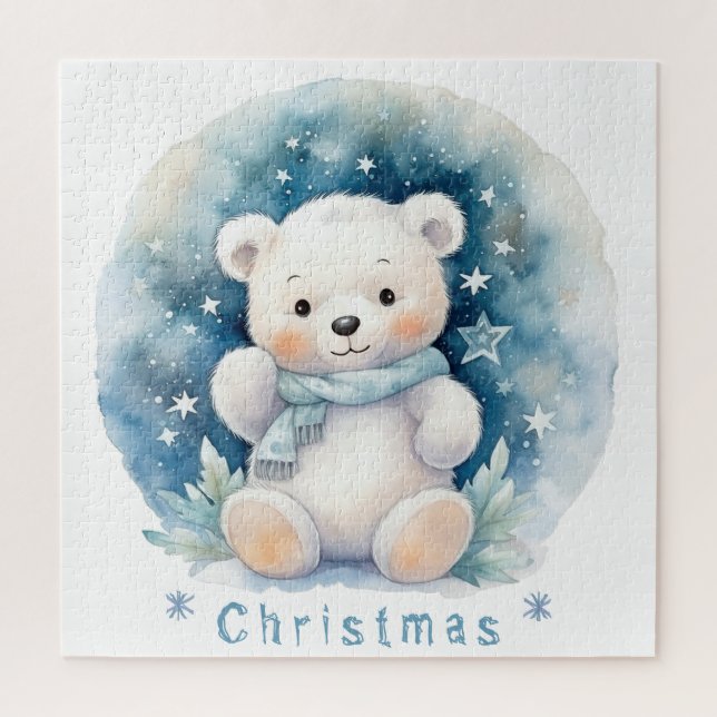 Quebra-cabeça Urso de Teddy e Natal (Vertical)