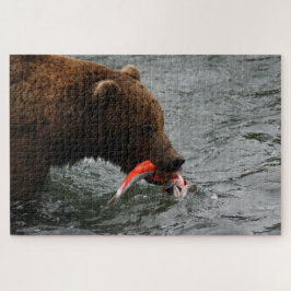 Quebra-cabeça Urso fechado, Brooks Falls Alasca