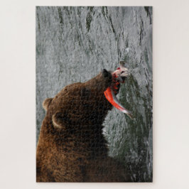 Quebra-cabeça Urso fechado, Brooks Falls Alasca