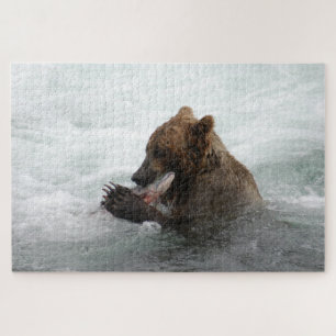 Quebra-cabeça Urso fechado, Brooks Falls Alasca