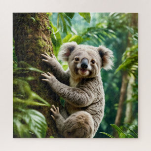 Quebra-cabeça Urso Koala bonito em uma árvore