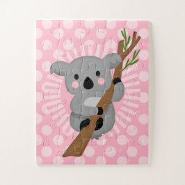 Quebra-cabeça Urso Koala Bonito - Garota Cinza Rosa