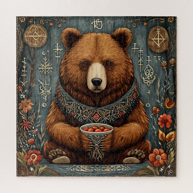 Quebra-cabeça 🐻 Urso Majestoso Com Colar Místico Para Puzzle (Vertical)