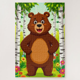 Quebra-cabeça Urso Marrom Fofo Cartoon
