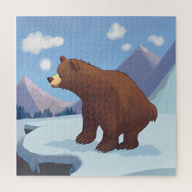 Quebra-cabeça Urso marrom nas montanhas (Vertical)