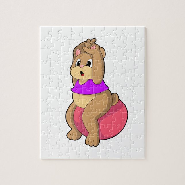 Quebra-cabeça Urso na Malhação com a bola de Exercício.PNG (Vertical)