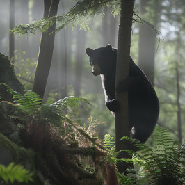 Quebra-cabeça Urso Negro em uma Árvore