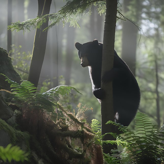 Quebra-cabeça Urso Negro em uma Árvore (Criador carregado)