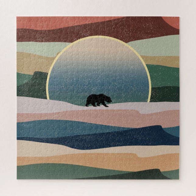 QUEBRA-CABEÇA URSO NO DESERTO PÔR DO SOL (Vertical)
