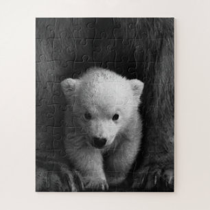 Quebra-cabeça Urso Polar Bebê com Mãe, Preto e Branco