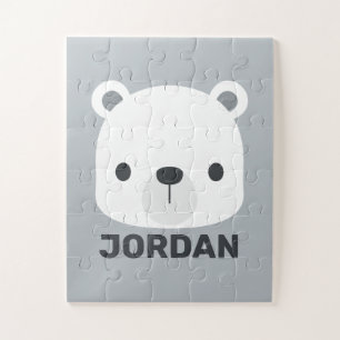 Quebra-cabeça Urso Polar Bonito com Nome Personalizado