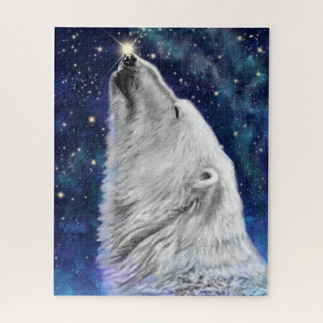 Quebra-cabeça Urso Polar - Coleção de Arte de Desenho Migrado - (Vertical)