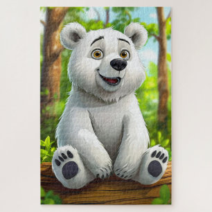 Quebra-cabeça Urso Polar Fofo Presente de Animal de Inverno Dive