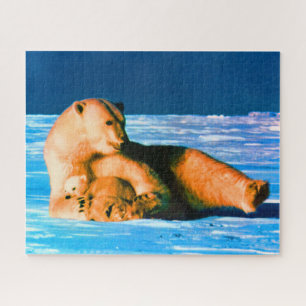 Quebra-cabeça Urso polar mãe vintage EUA Alasca