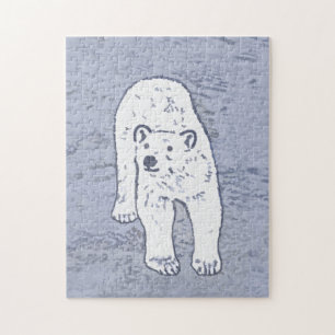 Quebra-cabeça Urso Polar na Pintura do Gelo - Arte Original da V