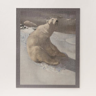 Quebra-cabeça Urso polar que vomita na ilustração da neve