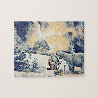 Quebra-cabeça Urso Polar Trabalho de arte Santa Claus Wave Japon