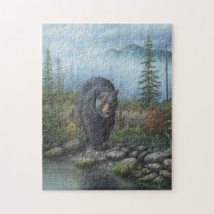 Quebra-cabeça Urso preto da montanha fumarento