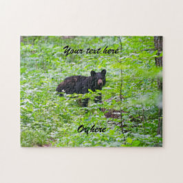 Quebra-cabeça Urso preto na floresta