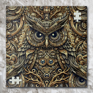 Quebra-cabeça Ursos e Coruja de Metal Steampunk