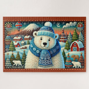 Quebra-cabeça Ursos Polares e Árvores de Natal