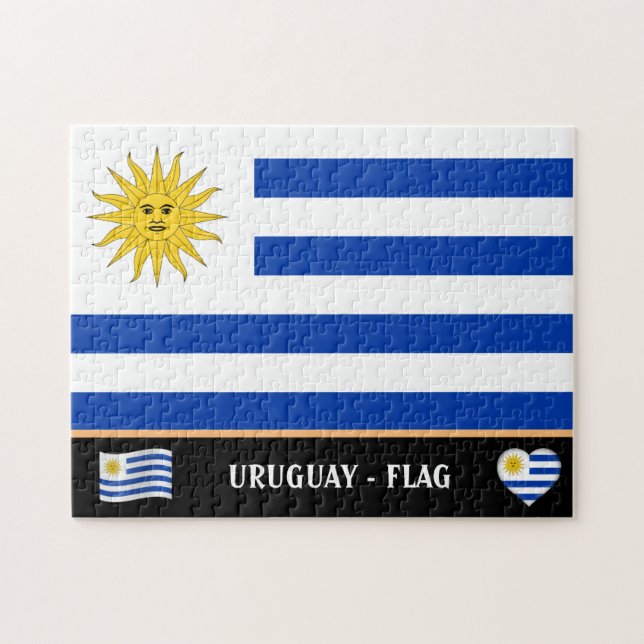 Quebra-cabeça Uruguai Flag e uruguaio/Uruguai (Horizontal)