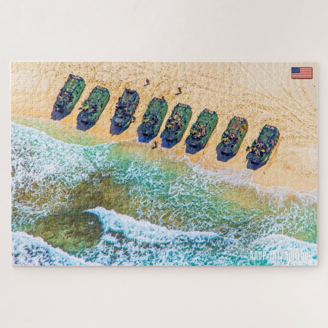 Quebra-cabeça US BEACH ASSAULT - AV (20x30 polegadas) (Horizontal)
