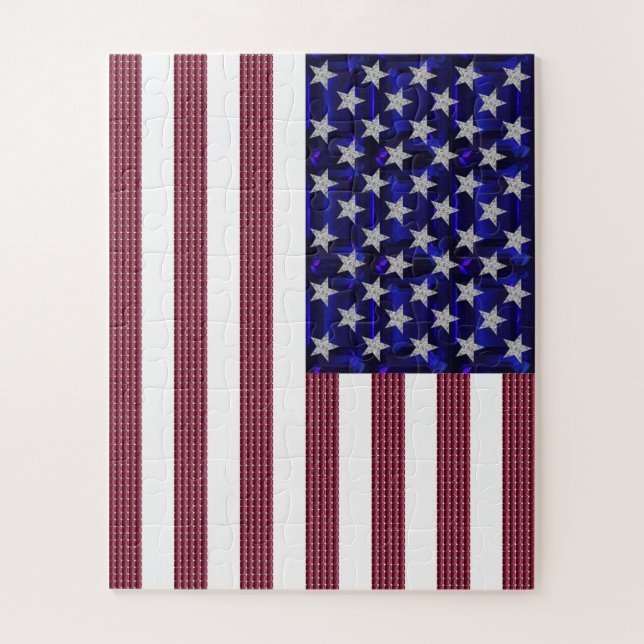 Quebra-cabeça USA Flag Gemstone Art (Vertical)