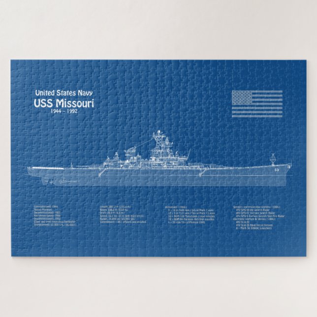 Quebra-cabeça USS Missouri - Entregar planos de projeto ABD (Horizontal)