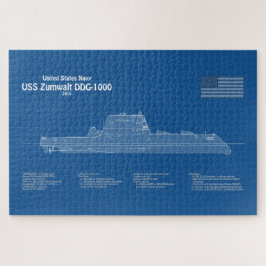 Quebra-cabeça USS Zumwalt - Entrega de planos de impressão Bluep