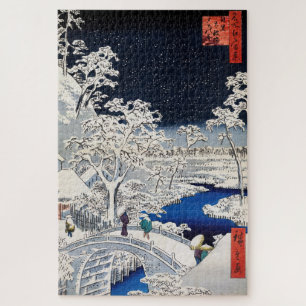 Quebra-cabeça Utagawa Hiroshige - Ponte do Tambor em Meguro