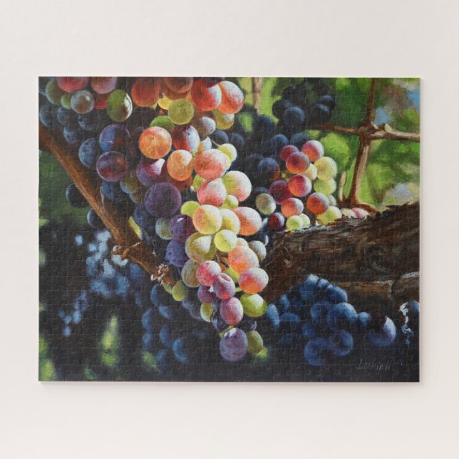 Quebra-cabeça Uvas de abundância para amantes e vinhas de vinho (Horizontal)