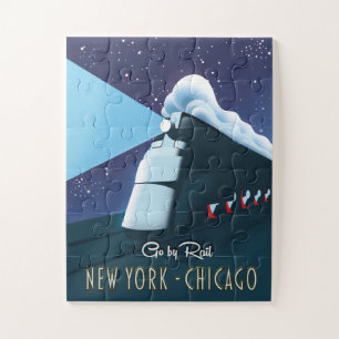 Quebra-cabeça "Vá de trem" Nova York - Chicago