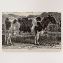 Vaca de impressão Holstein do século XIX