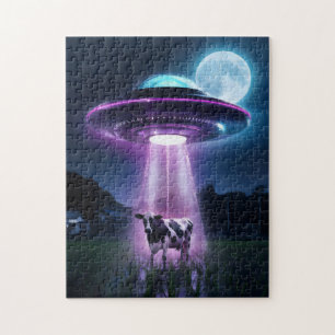 Quebra-cabeça Vaca encontra aliens.