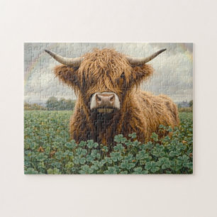 Quebra-cabeça Vaca Highland num Campo de Vestuário