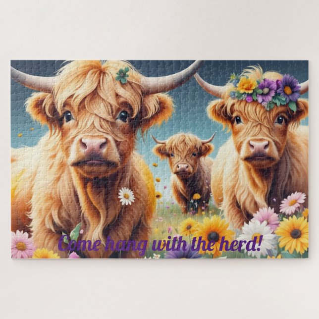 Quebra-cabeça Vacas planas 20 x 30 (Horizontal)