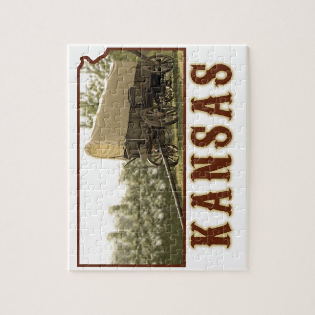 Quebra-cabeça Vagão coberto de Kansas (Vertical)