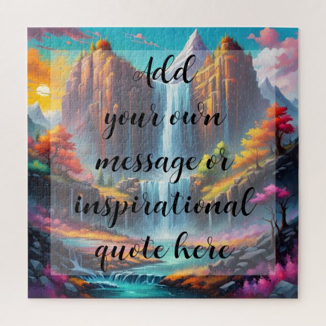 Quebra-cabeça Vale da Cachoeira de Fantasia Personalizada (Vertical)
