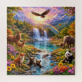 Quebra-cabeça Vale da Vida Selvagem Encantada Puzzle da Natureza