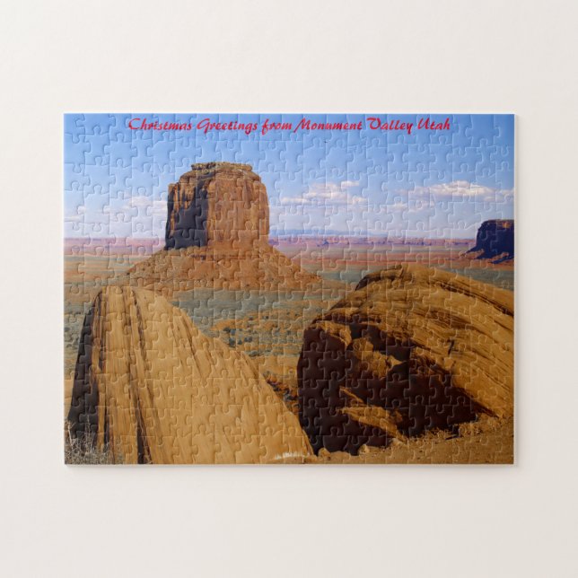 Quebra-cabeça Vale do Monumento Utah. Saudações de Natal (Horizontal)