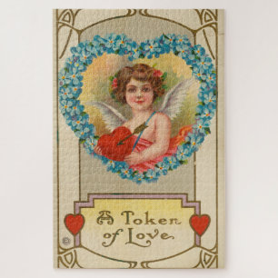 Quebra-cabeça Valentine Antigo, Stecher Litho Company, cerca de