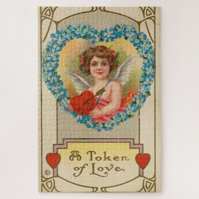 Quebra-cabeça Valentine Antigo, Stecher Litho Company, cerca de  (Vertical)