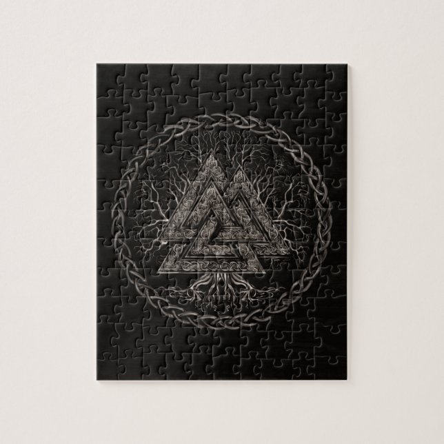 Quebra-cabeça Valknut e árvore de vida Yggrdrasil (Vertical)