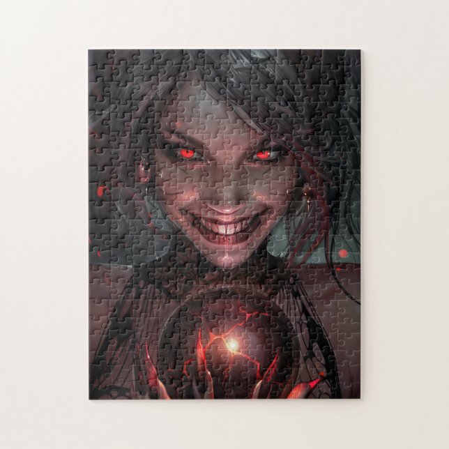 Quebra-cabeça Vampiro feminino sorrindo com uma Orb (Vertical)