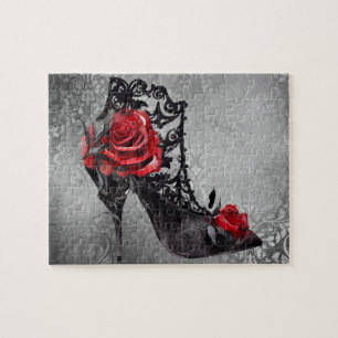 Quebra-cabeça Vampy Vogue Grunge Rosas Stiletto Lace Bootie