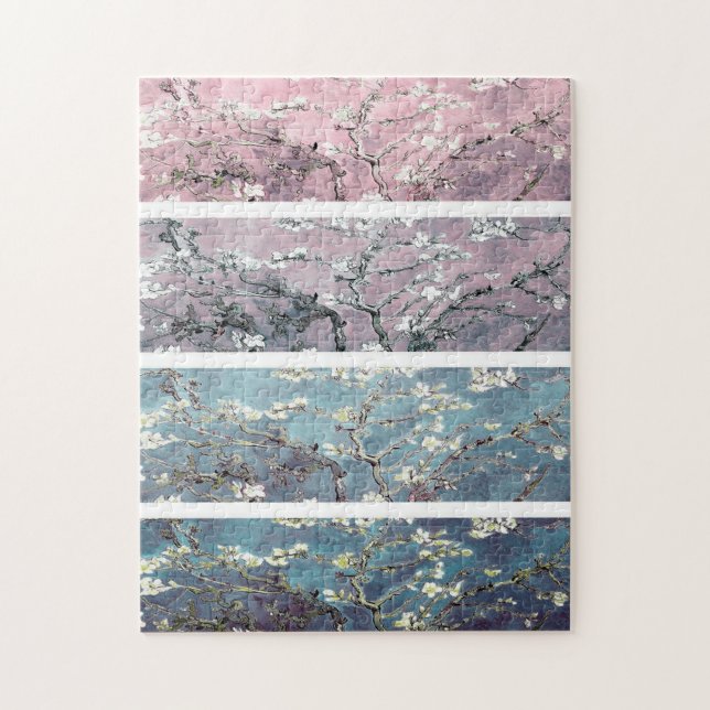 Quebra-cabeça Van Gogh Almond Blossomo de Lavanda Rosa Teal (Vertical)
