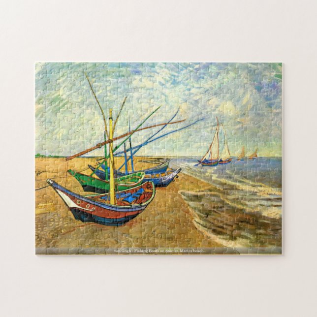 Quebra-cabeça Van Gogh - barcos de pesca na praia de (Horizontal)